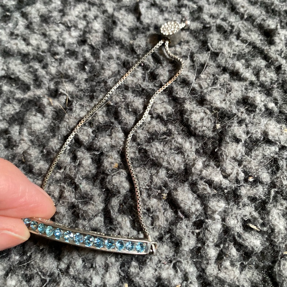 Elegant Silver and Blue Necklace